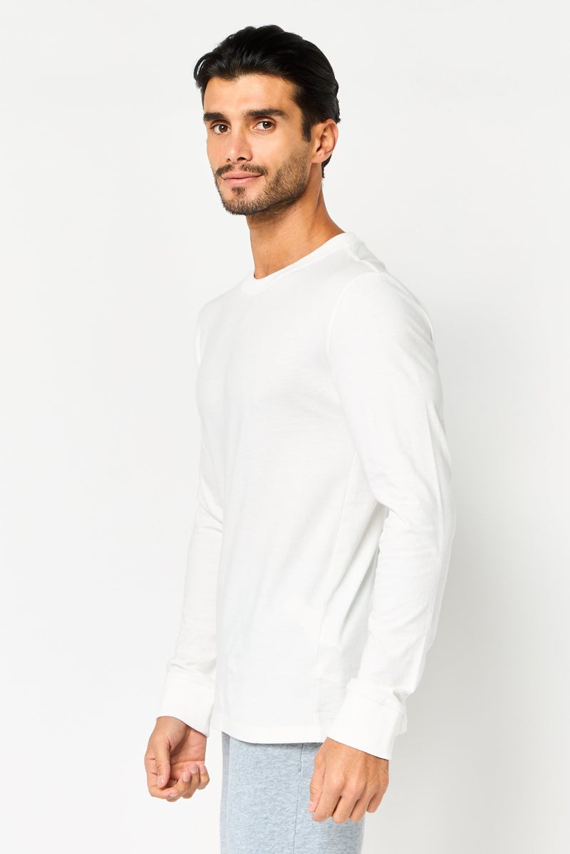 Allbirds تي شيرت رياضي للرجال بأكمام طويلة مناسب في الهواء الطلق، أبيض فاتح - Image 3
