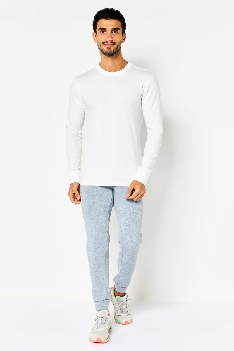 Allbirds تي شيرت رياضي للرجال بأكمام طويلة مناسب في الهواء الطلق، أبيض فاتح - Image 2
