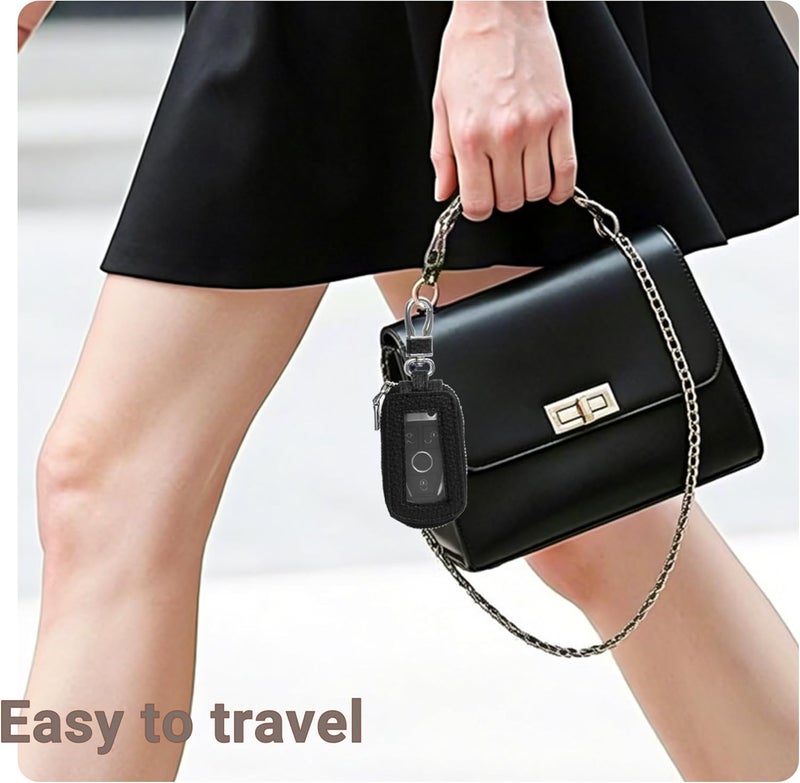 Yuoyar Universal Car Key Fob Cover - Premium Leather Case - Key Fob Holder for Auto Remote (Black) - Image 3