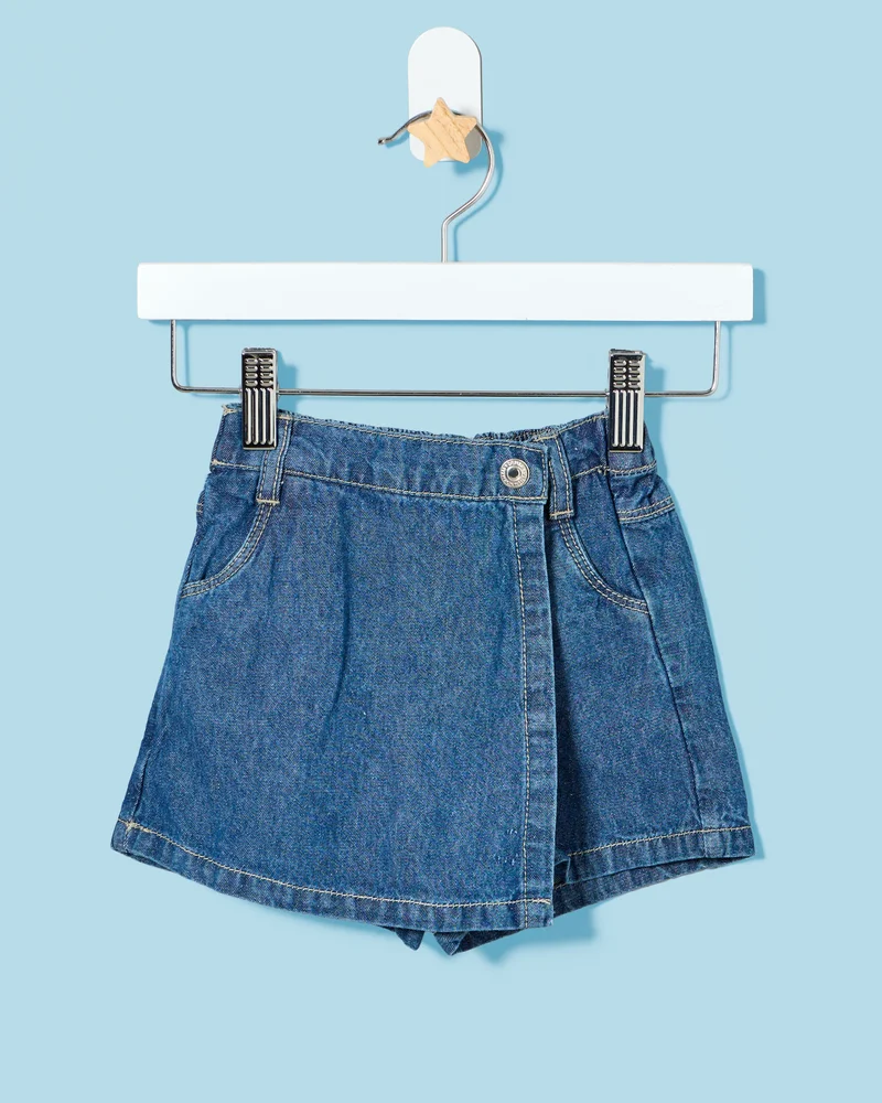 REDTAG Girls Blue Denim Skirt