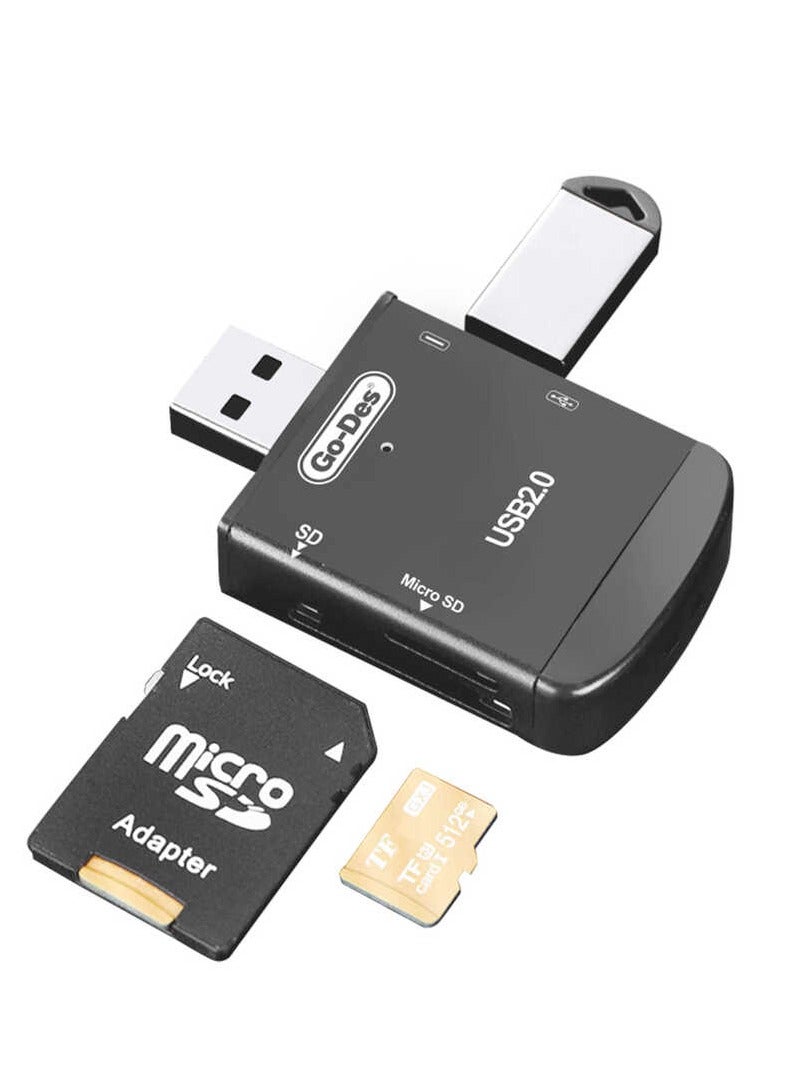 GO-DES 4 in 1 OTG Memory Card Reader(GD-DK109) - Image 1
