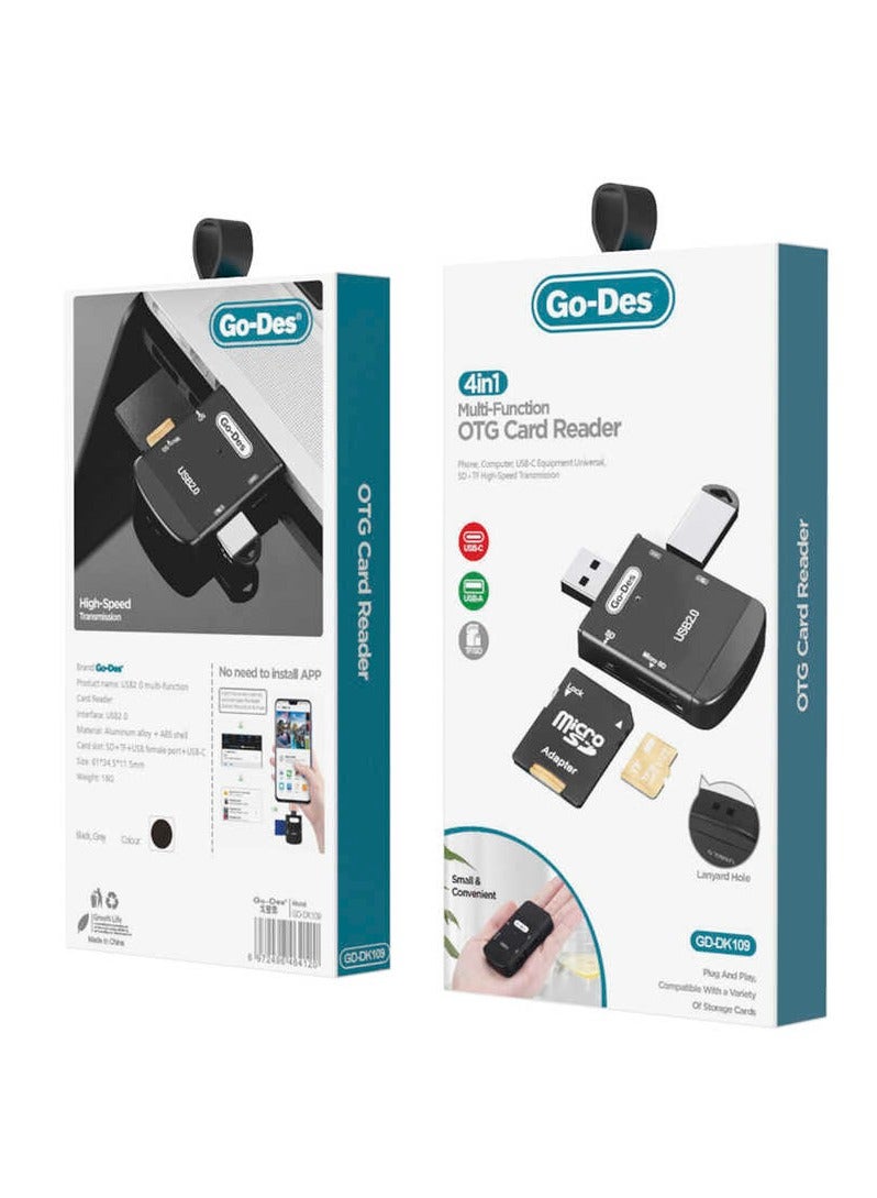 GO-DES 4 in 1 OTG Memory Card Reader(GD-DK109) - Image 2
