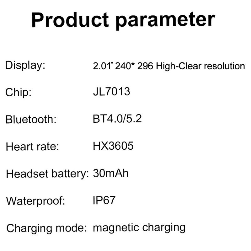 Smartwatch with Earbuds 2.01-inch IPS High-Clear Screen Sports Health Sleep Monitoring Watch NFC Function Waterproof BT5.0 TWS Earbuds Long Endurance Multi-sport Modes BT Call for Men Women - Image 4