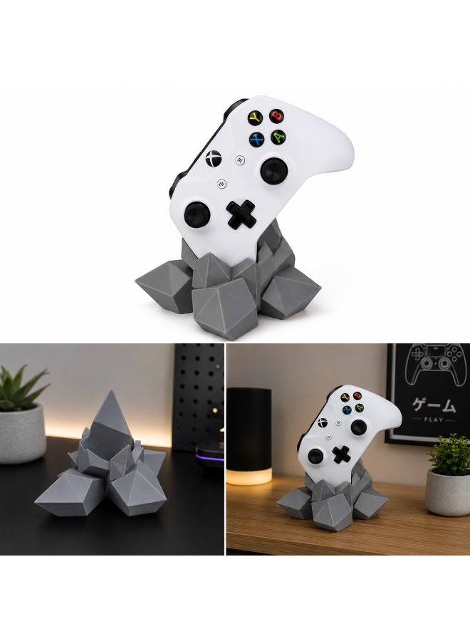 حامل رمادي ليد تحكم Xbox بتصميم كريستالي هندسي | مطبوع ثلاثي الأبعاد | إكسسوارات ألعاب دبي | الإمارات - Image 1