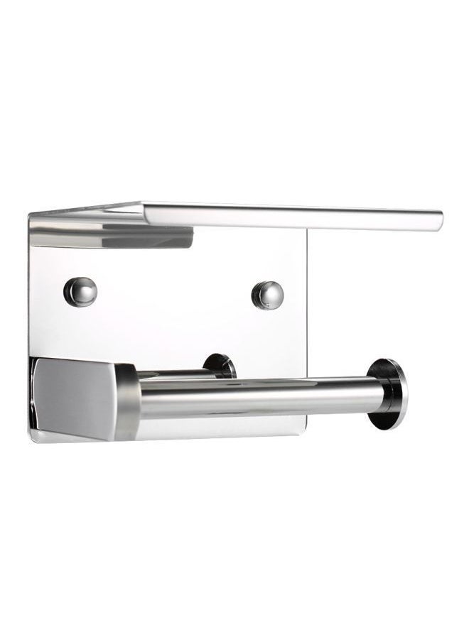 NIBEMINENT Wall-Mounted Toilet Paper Holder Silver  - Image 1