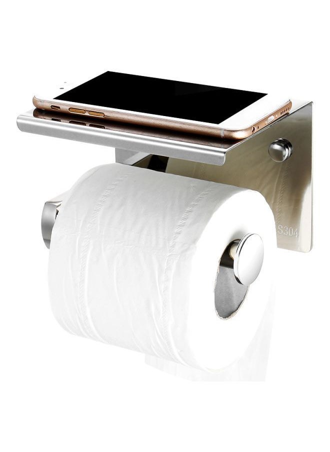 NIBEMINENT Wall-Mounted Toilet Paper Holder Silver  - Image 2