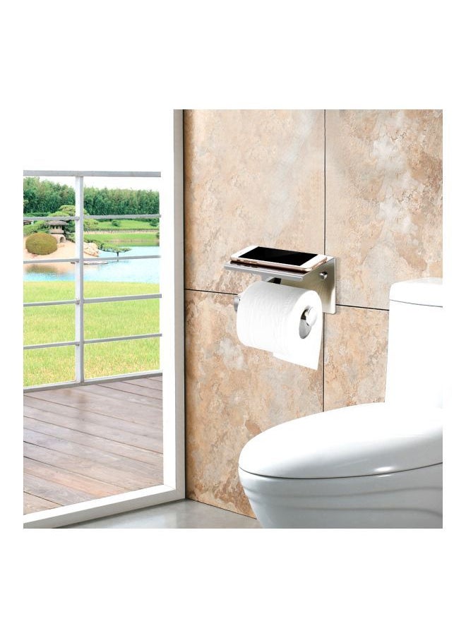 NIBEMINENT Wall-Mounted Toilet Paper Holder Silver  - Image 5