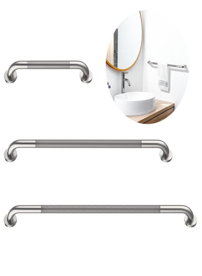 Munzong 3 Pack Commercial Handicap Grab Bars, Munzong Brushed Nickel Bathroom Grab Bar for Shower, Anti Slip Bathroom Balance Bar,Safety Hand Rail for Elderly Injury Senior (Brushed Nickel, 18", 36", 42") - Image 1