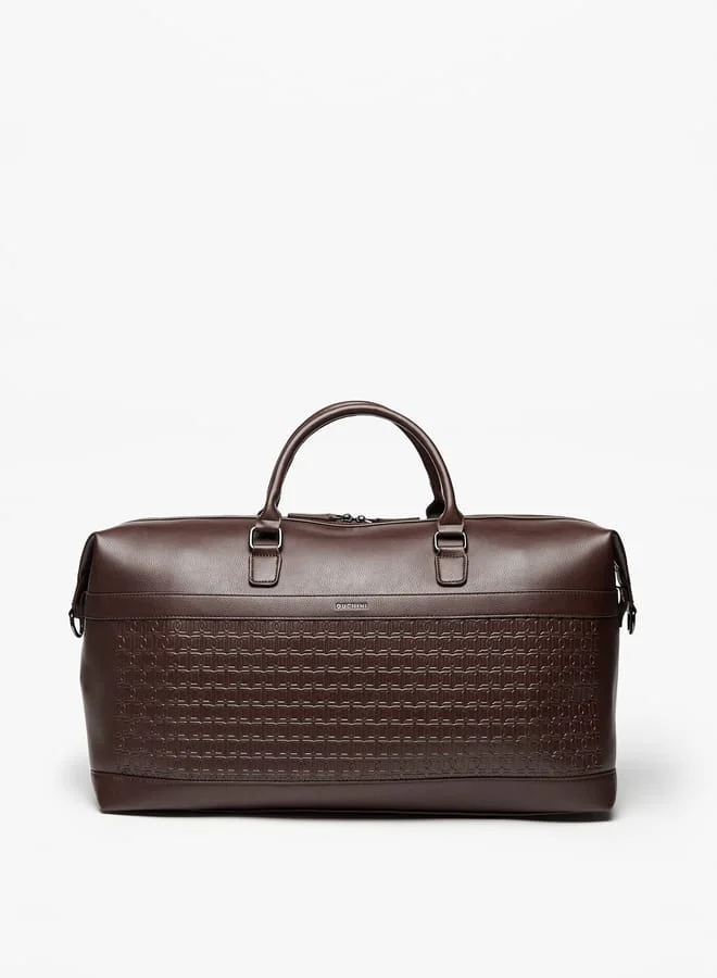 DUCHINI Textured Duffle Bag with Detachable Strap and Zip Closure