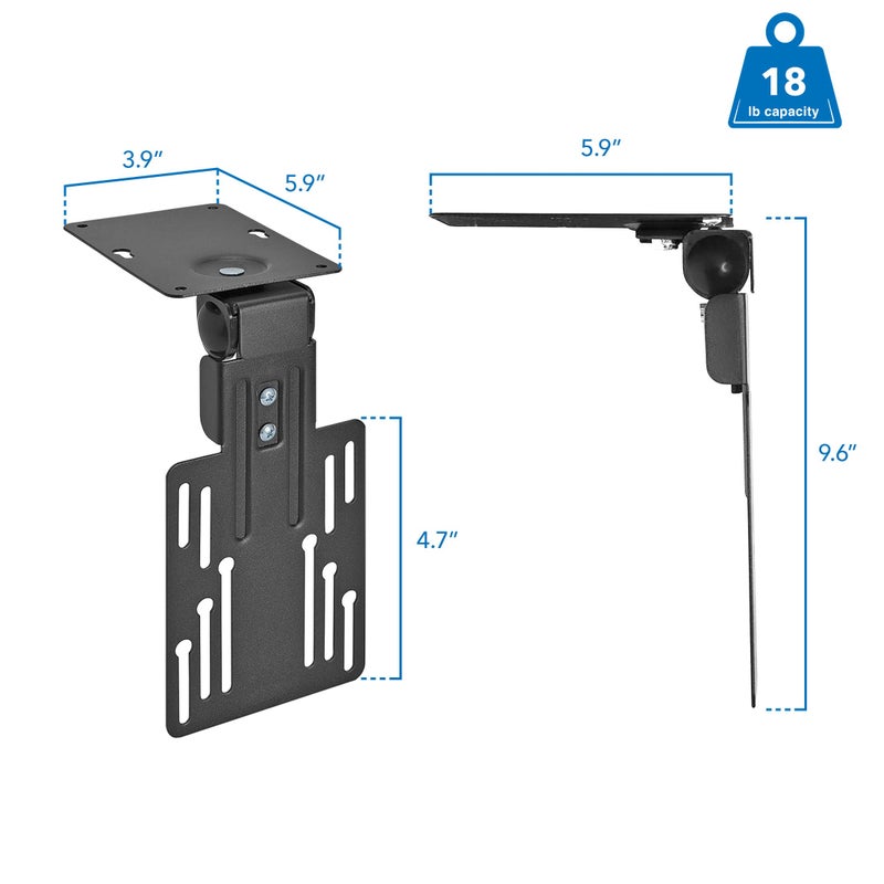 Mount-It! Compact Folding Ceiling TV Mount | Flip Down and Under Cabinet TV Bracket for Small Screens Up to 24 Inches | 90Â° Tilt and 360Â° Swivel | VESA 50x50, 75x75, 100x100 | Max 18 lbs - Image 5