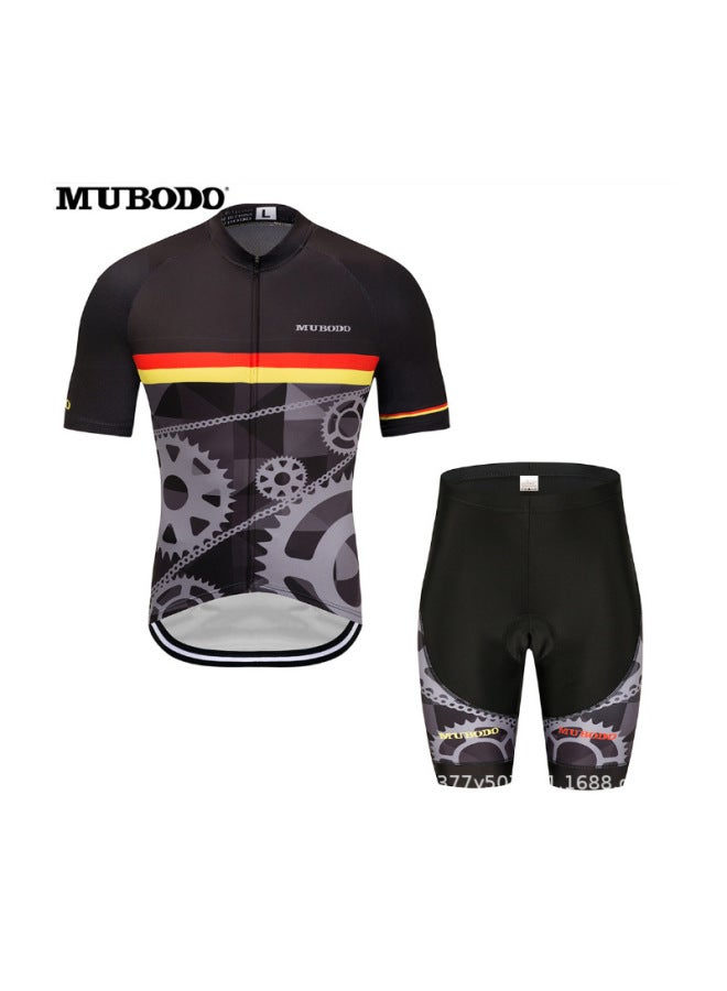 Summer Quick-drying Clothes Short-sleeved Strap Riding Clothing Men's And Women's Suit Outdoor Breathable Mountain Cross-country Bike Clothing