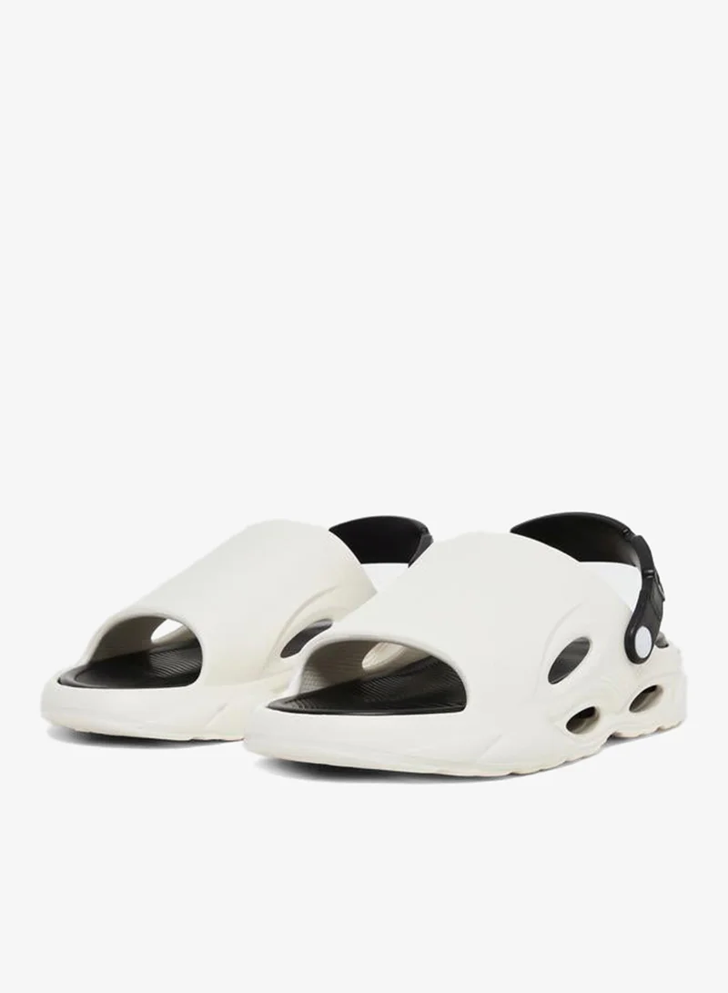 Styli White Cut-Out Detail Back Strap Comfort Sandals for Men | Best Price UAE