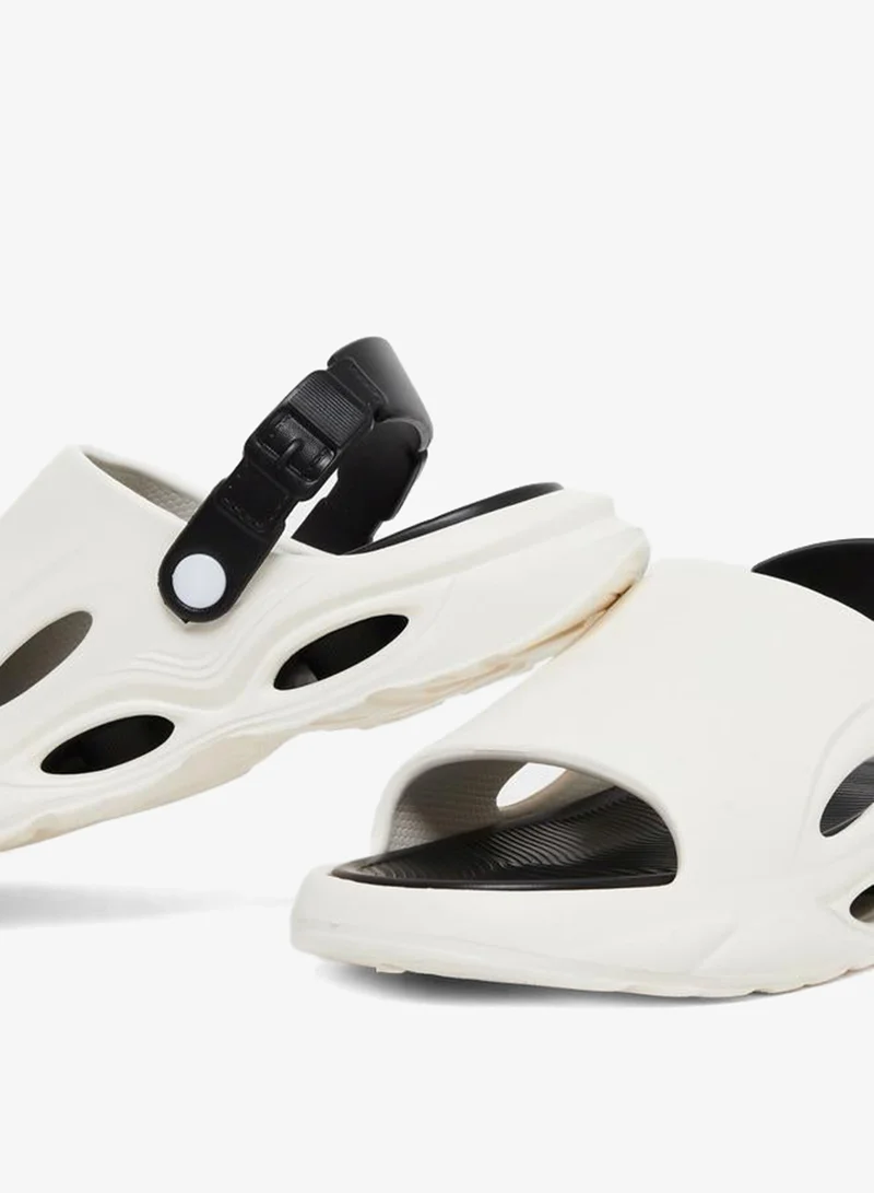 Styli White Cut-Out Detail Back Strap Comfort Sandals for Men | Best Price UAE