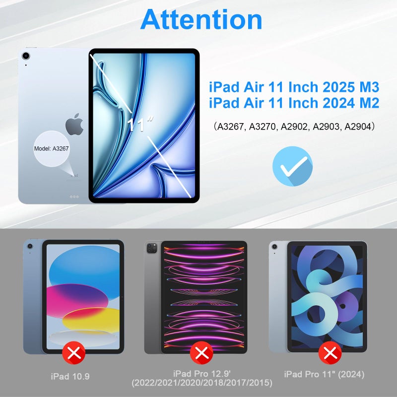 SIBEITU for iPad Air 11 Inch M3 2025 & M2 2024 Screen Protector, 2 Pack iPad Air 7th/6th Generation Tempered Glass Film, 9H Anti-Scratch HD Compatible Face ID & Case Friendly for iPad Air 11" 7/6 Gen - Image 3