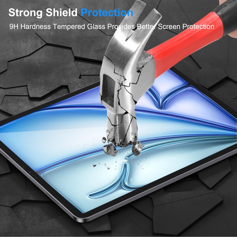 SIBEITU for iPad Air 11 Inch M3 2025 & M2 2024 Screen Protector, 2 Pack iPad Air 7th/6th Generation Tempered Glass Film, 9H Anti-Scratch HD Compatible Face ID & Case Friendly for iPad Air 11" 7/6 Gen - Image 4