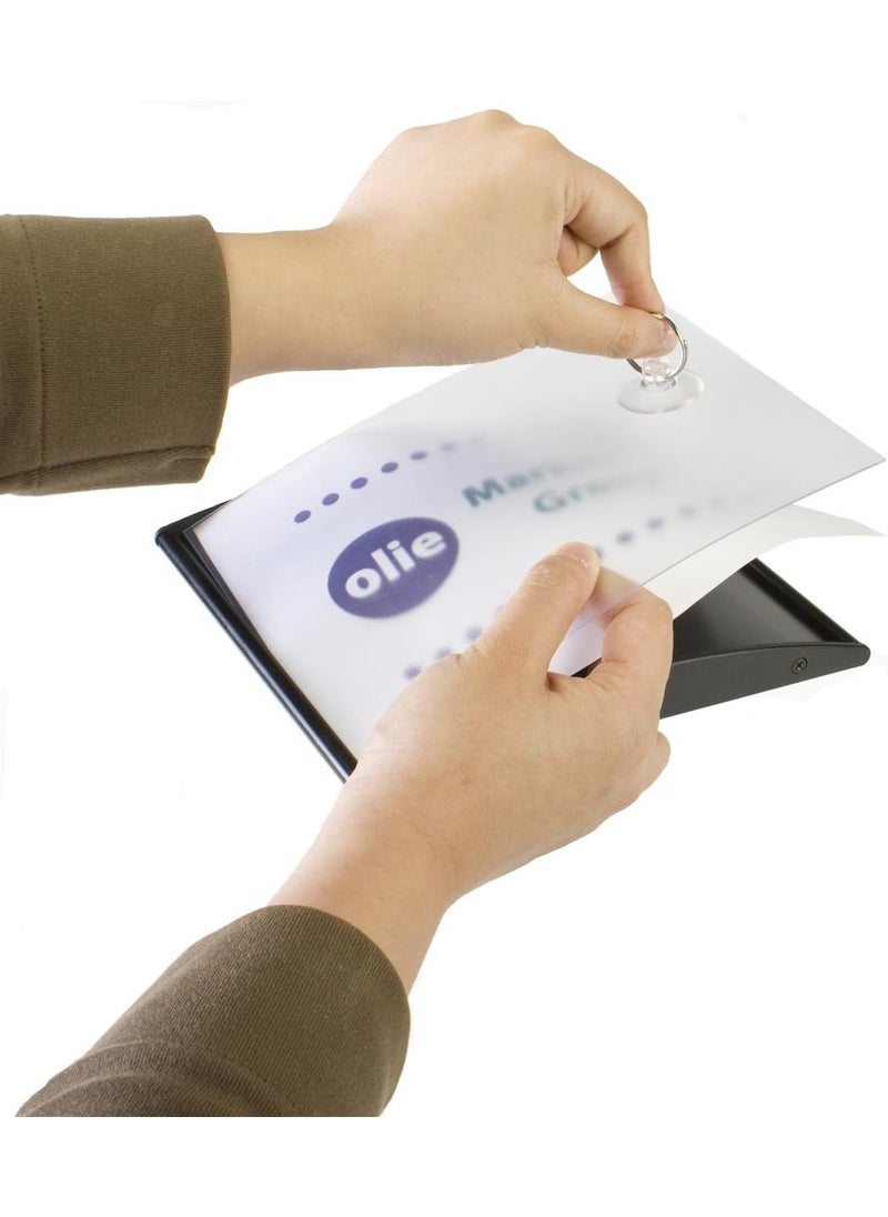 Displays2go Displays2go WCSBK85S6 Office Wall Directory Signs 7 Panels Adhesive Install with Snap Out Lens  - Image 4