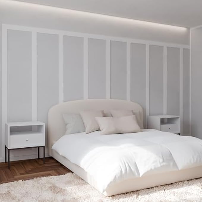 20 PCS MDF WAINSCOTING KIT 107.5 X 80 INCH PRE CUT BOARD AND BATTEN WALL PANEL KIT READY TO ASSEMBLE ACCENT WALL MOLDING DECOR MDF WAINSCOTING PANELS FOR DIY INTERIOR MOULDING - Image 1