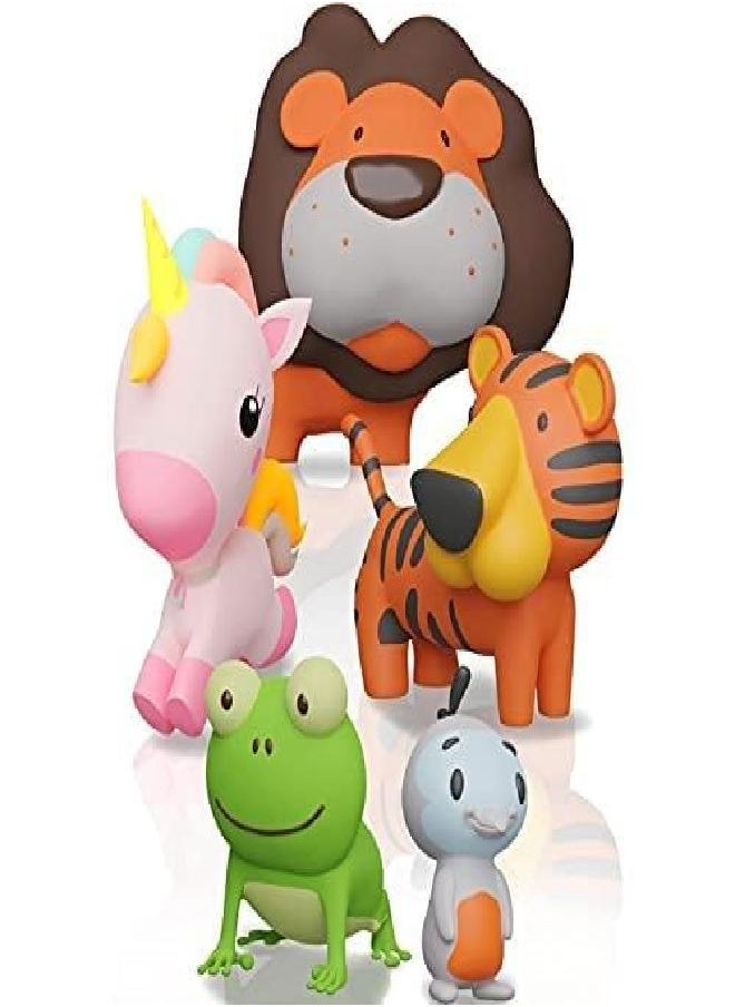 SplashEZ Mold Free Bath Toys for Babies and Toddlers, Animal No Hole Bath Toys, Non Squirting Bath Toys no Mold for Tub,Beach,Pool, BPA-Free, Dishwasher-Safe, Infant Bath Toys No Holes 0 1 3 6 12 18 Months  - Image 1