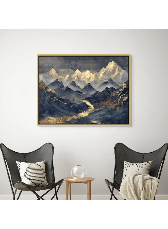 Art Decor Framed Canvas Abstract Black and Gold Mountain Landscape Wall Art Print Wall Decor for Home Office Living Room Bedroom Gifting - Image 2