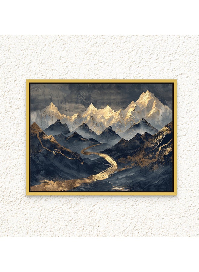 Art Decor Framed Canvas Abstract Black and Gold Mountain Landscape Wall Art Print Wall Decor for Home Office Living Room Bedroom Gifting - Image 1