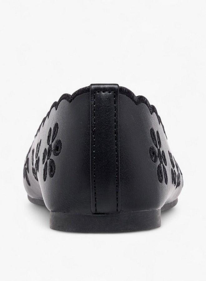 Little Missy Cut-Out Detail Slip-On Ballerina Shoes - Image 5