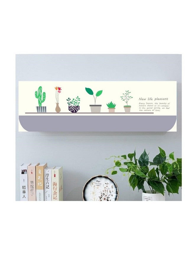 DARSHANAM WORLD Printed Air Conditioning Dust Cover Folding Designer Ac Cover for Indoor Split Ac 1.5 ton (97 x 31 x 21 .5 cm ) (GREEN FLOWER), Polyester - Image 1
