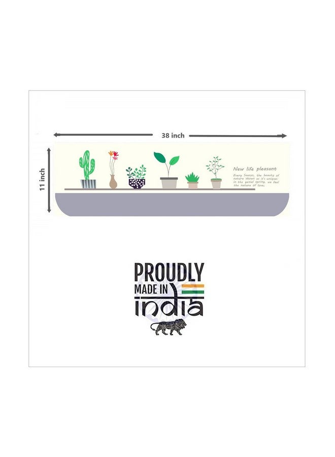 DARSHANAM WORLD Printed Air Conditioning Dust Cover Folding Designer Ac Cover for Indoor Split Ac 1.5 ton (97 x 31 x 21 .5 cm ) (GREEN FLOWER), Polyester - Image 5