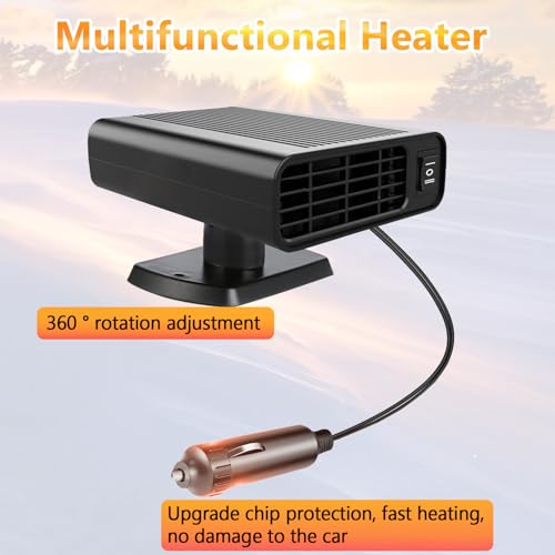 Showvigor Portable Car Heater, 2026 New upgraded Car Heater for Vehicle,12V Fast Heating Windscreen Defroster Defogger, 150W Car Heater That Plugs into Cigarette Lighter and Cooling Fan for All Cars - Image 3