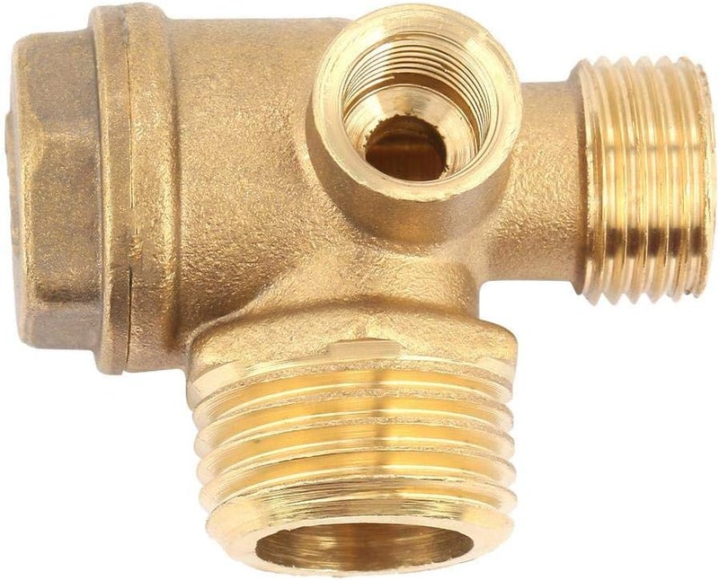 klarako Check Valve 10 x 16 x 20mm 3 Port Brass Air Compressor Male Thread Check Valve Pipe Joint, Air Valve Connector for Joining - Image 4