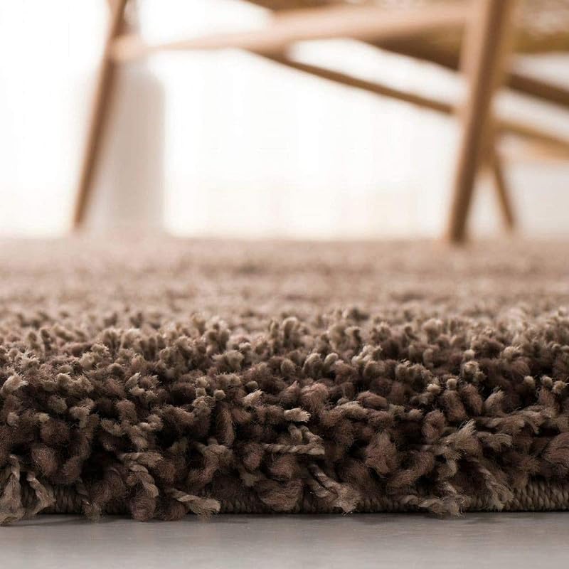INDIAN RUGS Indian Rugs Shaggy Modern Rug Soft Plain Premium Shagg Rectangular Carpet Collection Plain Color 18 Cm Pile Height for Living RoomHome and Bedroom Light Brown6 X 8 FEET  - Image 5
