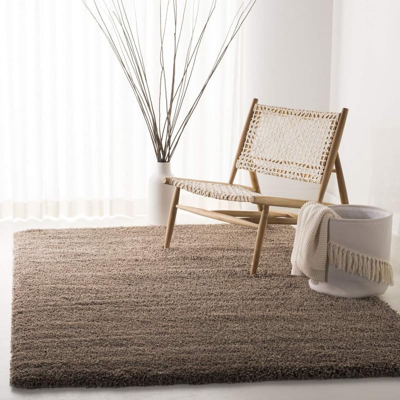 INDIAN RUGS Indian Rugs Shaggy Modern Rug Soft Plain Premium Shagg Rectangular Carpet Collection Plain Color 18 Cm Pile Height for Living RoomHome and Bedroom Light Brown6 X 8 FEET  - Image 2