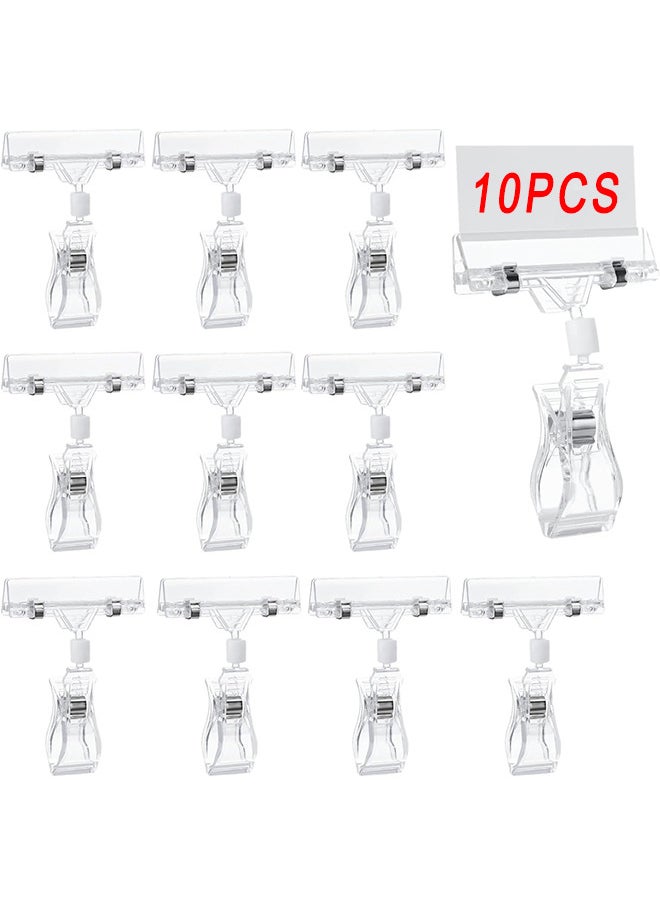 Depend Merchandise Sign Clip 10PCS Merchandise Sign Clip Price Tag Clamp Transparent Price Label Holder Merchandise Display Tag Sign Paper Card Display Promotion Clips Holders Stand For Shopping Mall  - Image 1