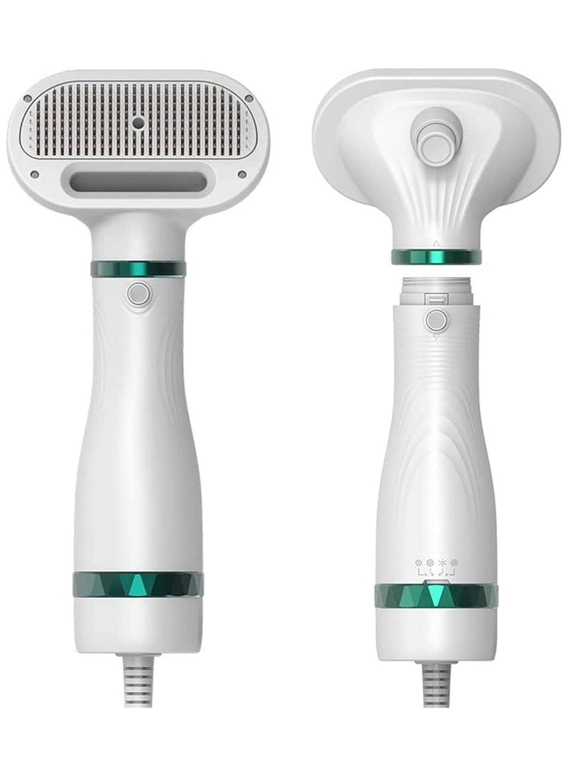 مجفف شعر الحيوانات الأليفة 2 مع فرشاة ناعمة، 3 إعدادات للحرارة، إزالة الشعر بزر واحد، منفاخ محمول للكلاب، تجفيف فروي منزلي احترافي للكلاب الصغيرة والكبيرة - Image 1