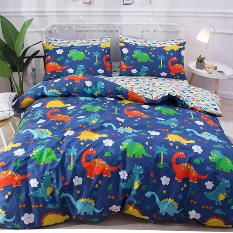 CLOTHKNOW Kids Pillowcases Standard of 2 Boys Dinosaur Pillowcases Standard Size Twin Queen Boys Teen Bed Pillowshams Set of 2 Cartoon Standrad Pillow Covers - Image 2