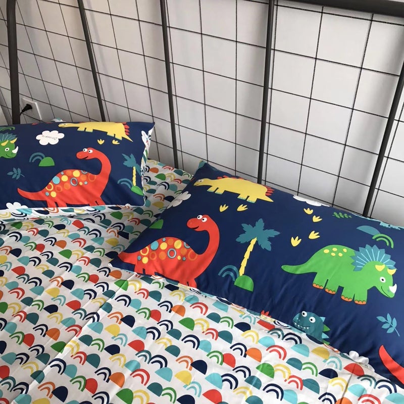 CLOTHKNOW Kids Pillowcases Standard of 2 Boys Dinosaur Pillowcases Standard Size Twin Queen Boys Teen Bed Pillowshams Set of 2 Cartoon Standrad Pillow Covers - Image 3