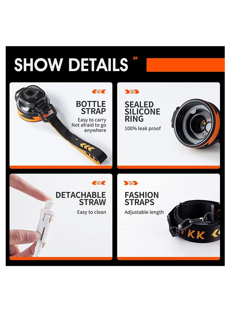 SYOSI Water Bottle with Handle Half Gallon Water Bottle Large Capacity Water Bottle with Straw Water Jug for Fitness Gym and Outdoor Sports Leak Proof BPA Free 67 Oz - Image 3