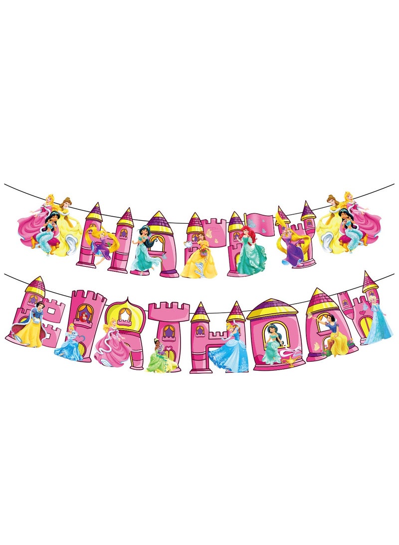 Disney Princess Royal Princess Balloon Garland Set with Birthday Banner & Cake Decor, Perfect for Weddings, Birthdays, and Special Events, Indoor/Outdoor Ready - Image 2
