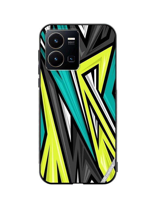 Protective Case Cover For Vivo Y35 Texture Sports Racing Style Vector Design Multicolour