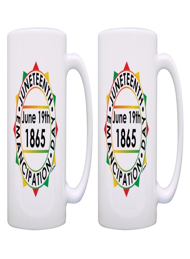 ذيس وير هدايا تاريخية من ThisWear للنساء بمناسبة ذكرى 19 يونيو 1865 (يوم التحرير) - طقم من كوبين من السيراميك سعة 11 أونصة - Image 1