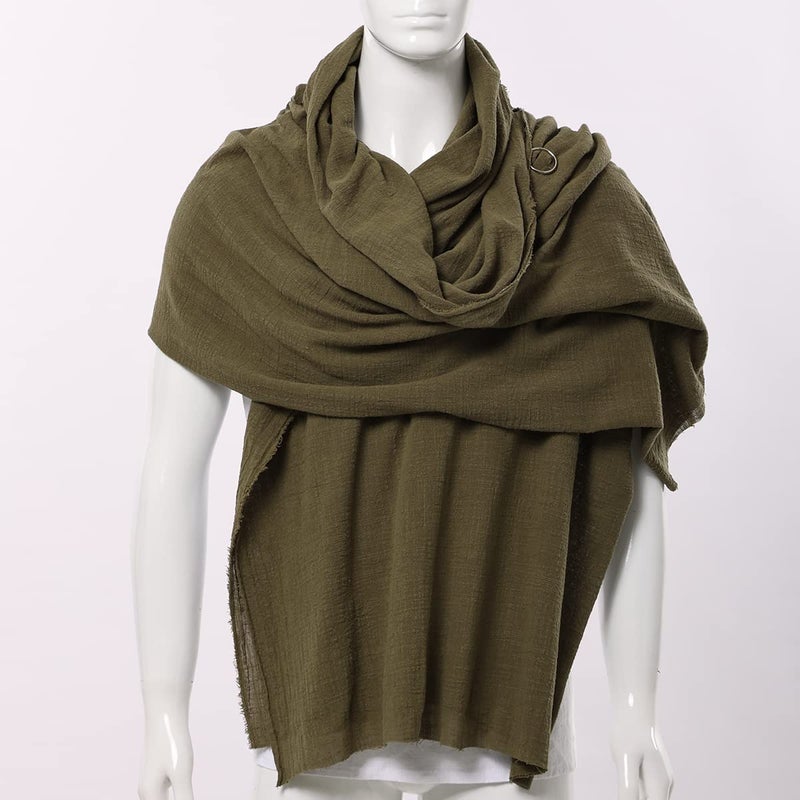GRACEART Post Apocalyptic Shawl Hood Scarf Shaman Cowl Medieval Costume Sash Amry Green - Image 4