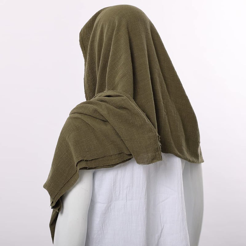 GRACEART Post Apocalyptic Shawl Hood Scarf Shaman Cowl Medieval Costume Sash Amry Green - Image 3