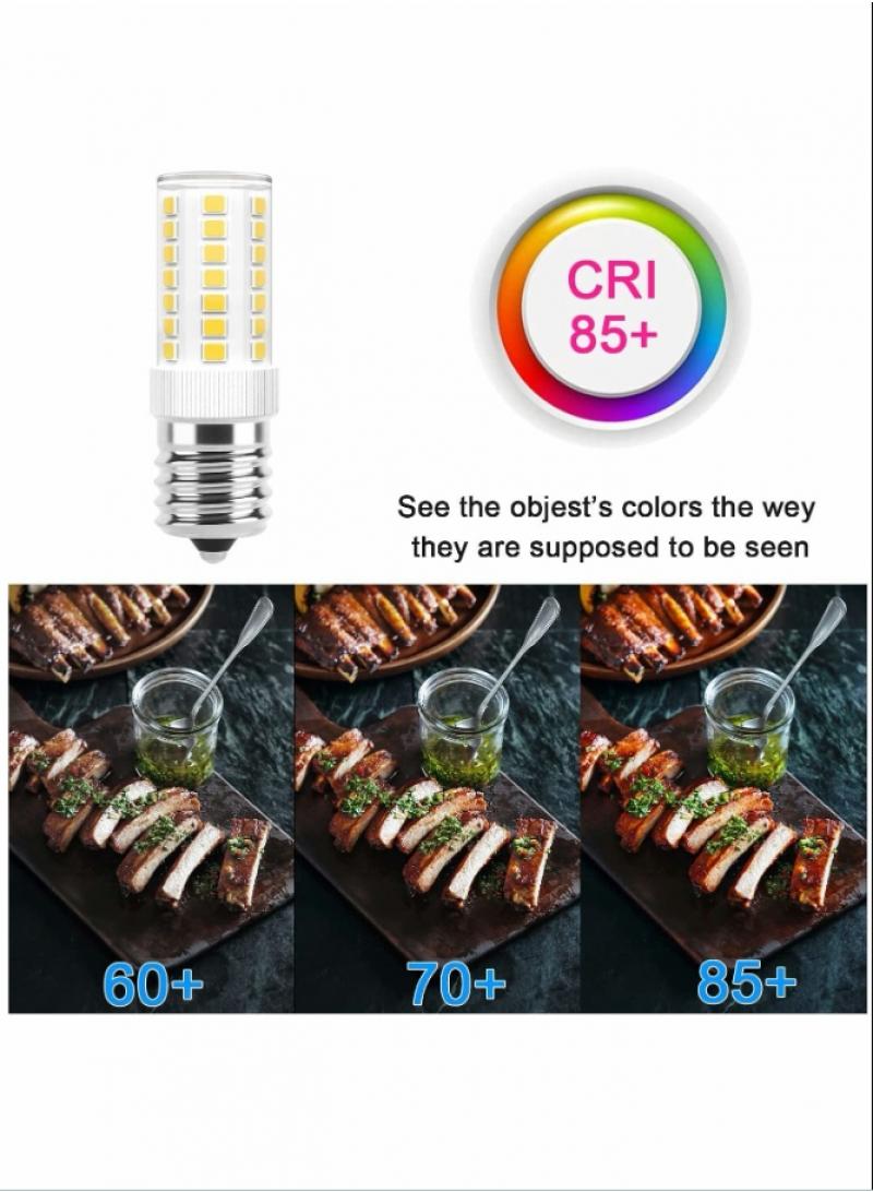 2-Pieces Screw Energy-Saving Light Bulbs Small Screws Refrigerator Light Bulbs Led Corn Light Beads Warm White E17 5W - Image 5