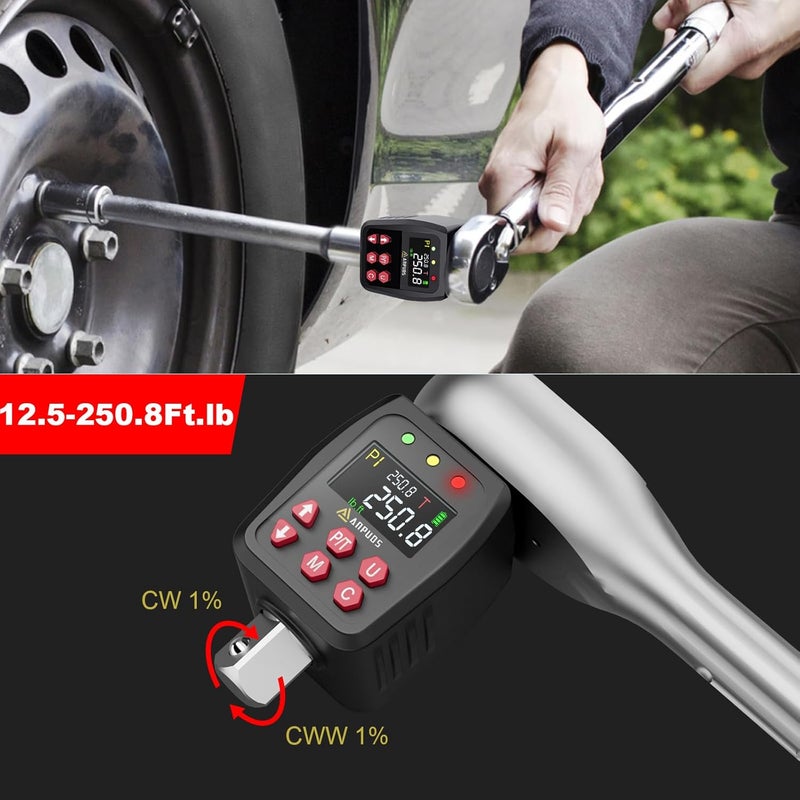 ANPUDS 1/2" Digital Torque Adapter with 12.5-250.8 Ft-lb/17-340 Nm Range - Image 3