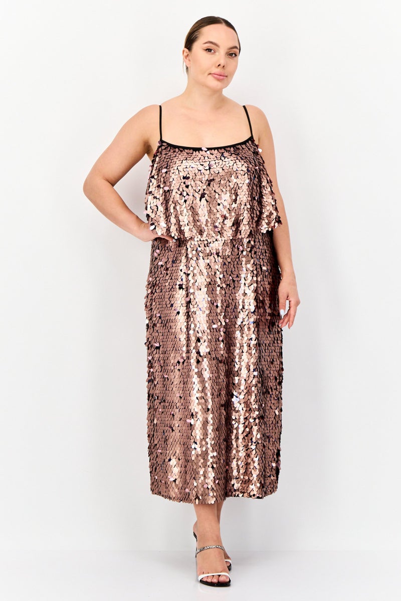 Phase Eight Women Embellished Midi Dress, Brown - Image 1