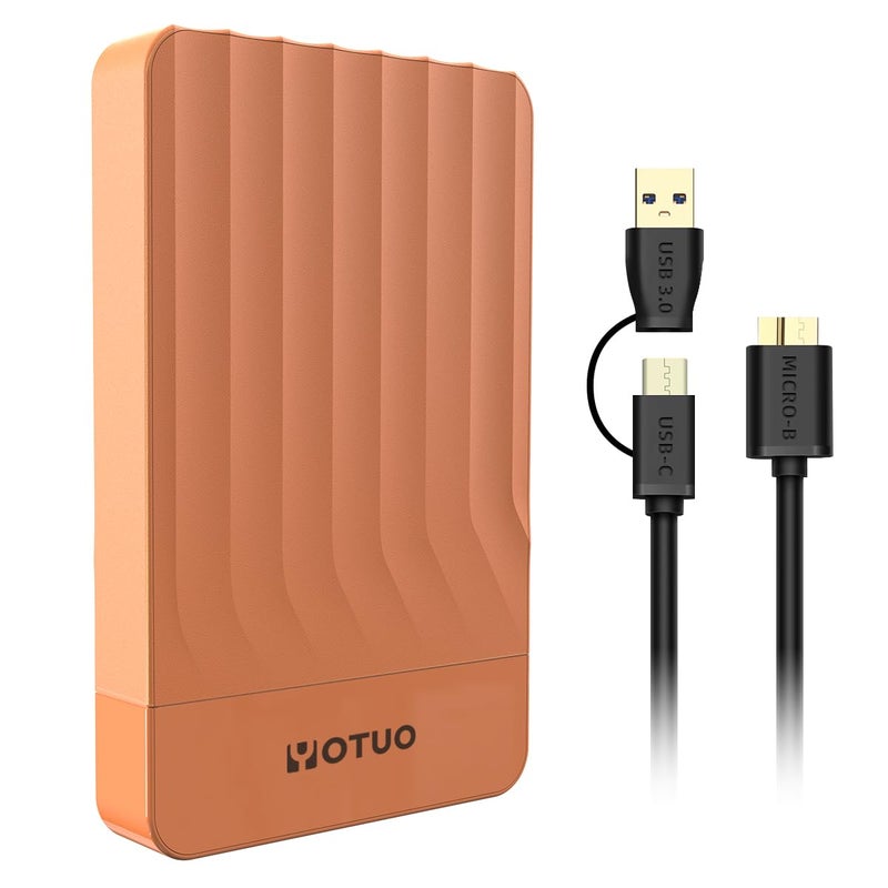 YOTUO Portable External Hard Drive Storage Expansion Mobile HDD USB 3.0 for PC, Mac, Desktop, Laptop, PS4, PS5, Xbox One X/S, Xbox 360, Xbox Series X/S, Office & Game (Orange, 500GB) - Image 1