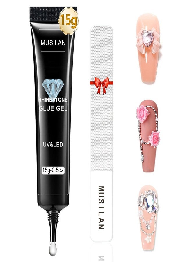 MUSILAN Nail Rhinestone Glue,Gel Nail Glue for Rhinestones for 3D Nails Super Strong Rhinestone Glue for Nail Beads Stickers Stones Crystals Diamond Art Jewels 3D Decorations Nails Tools,Cured Need - Image 1