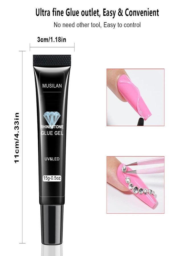 MUSILAN Nail Rhinestone Glue,Gel Nail Glue for Rhinestones for 3D Nails Super Strong Rhinestone Glue for Nail Beads Stickers Stones Crystals Diamond Art Jewels 3D Decorations Nails Tools,Cured Need - Image 4