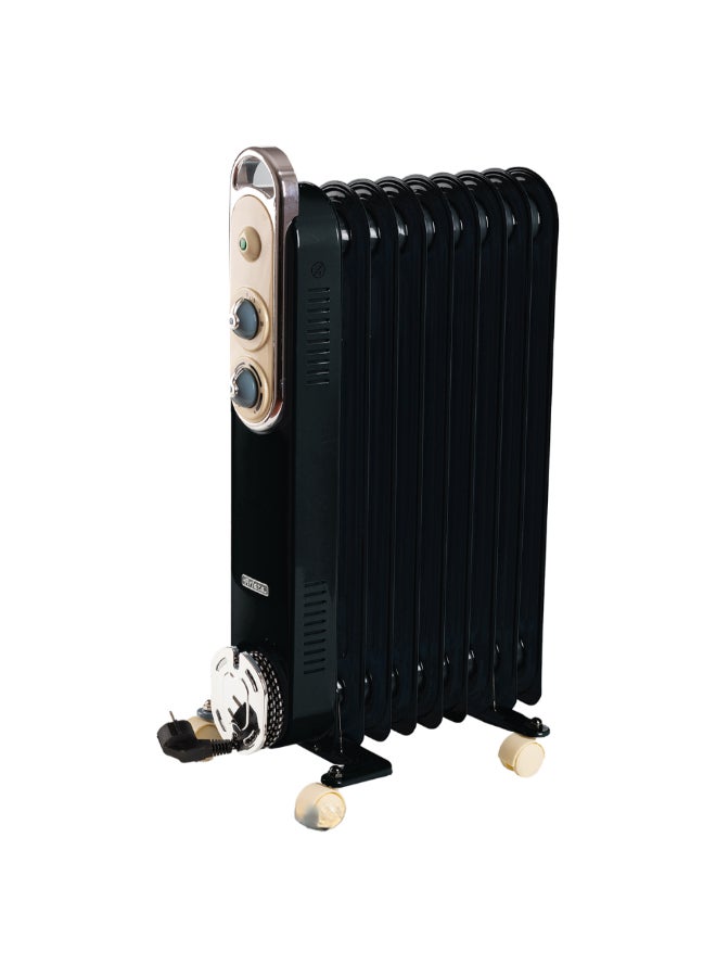 دفاية زيت 11 ريشة بتصميم عتيق وعجلات 2500 واط أسود وكريمي 66 x 12 x 44 ملم 00B825200ARAS 2500.0 W 00B825200ARAS أسود وكريمي