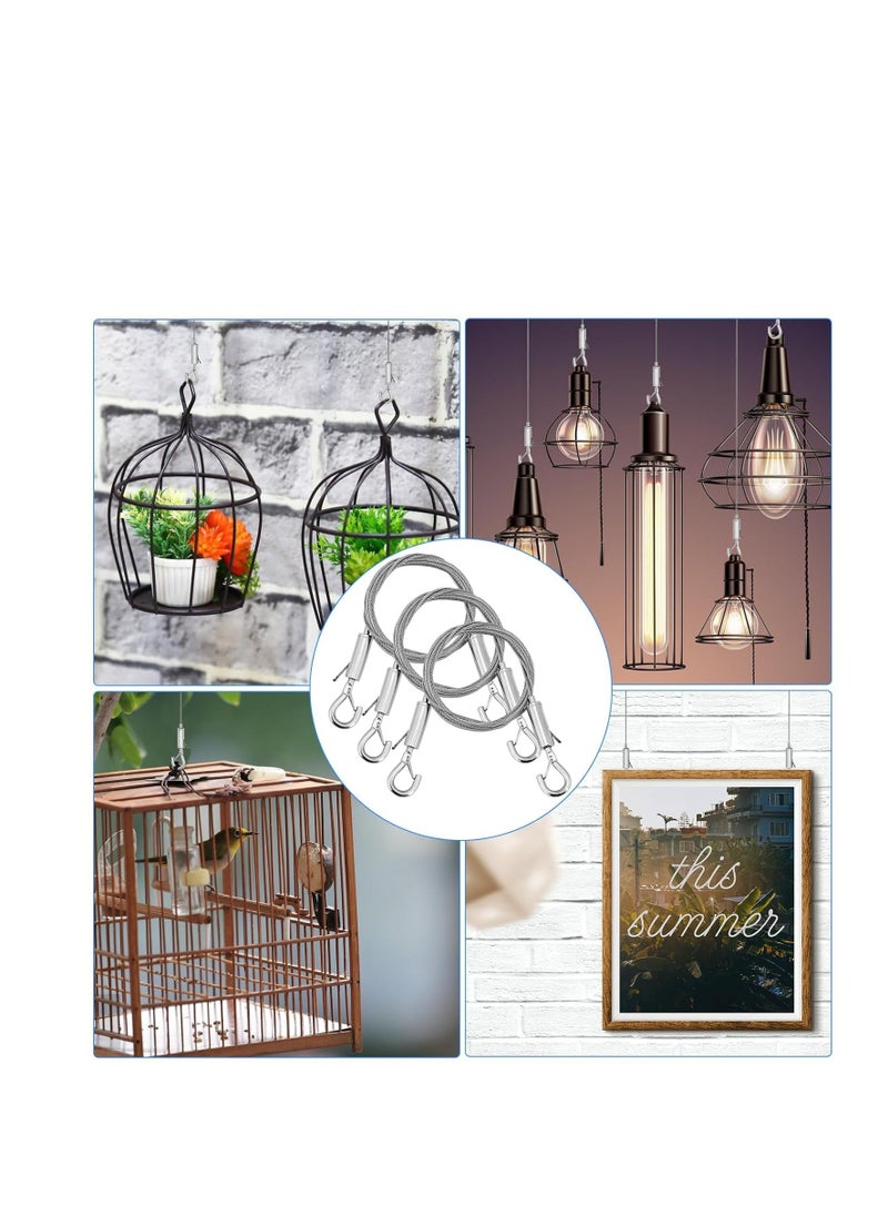 Generic - 3Pcs Adjustable Picture Hanging Wire Kit,Heavy Duty Stainless Steel Wire Rope 2m x 1.5mm for Hanging Mirrors, Frame, Lamps, Billboards, Basket Flowerpot - Holds Up to 66lbs (30kg) - Image 1