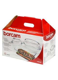 Borcam BORCAM 5 Piece Pyrex Set Turkish 159053 Made of high quality and durable materials that withstand extreme temperatures Great for baking, roasting, reheating and serving Provides even heat distribution for perfectly cooked meals every time Resists stains and does not absorb food odors or flavors Perfect addition to any kitchen for everyday cooking and special occasions  - Image 3